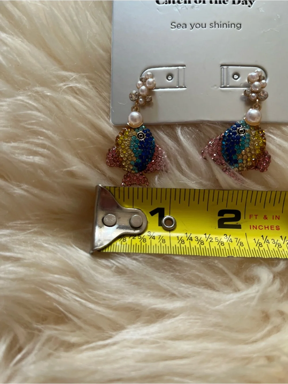 New SUGARFIX by BaubleBar Catch of the Day Crystal Fish Drop Earrings